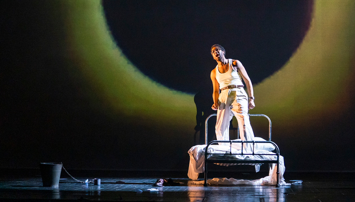 Peter Brathwaite in The Knife of Dawn, The Royal Opera ©2020 ROH. Photograph by Tristram Kenton